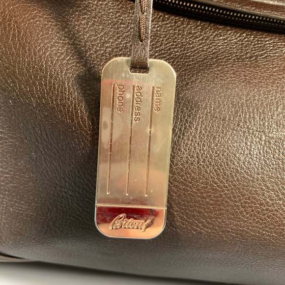 BRIONI Brown Pebble Grain Leather Duffle Bags - Picture 9 of 13